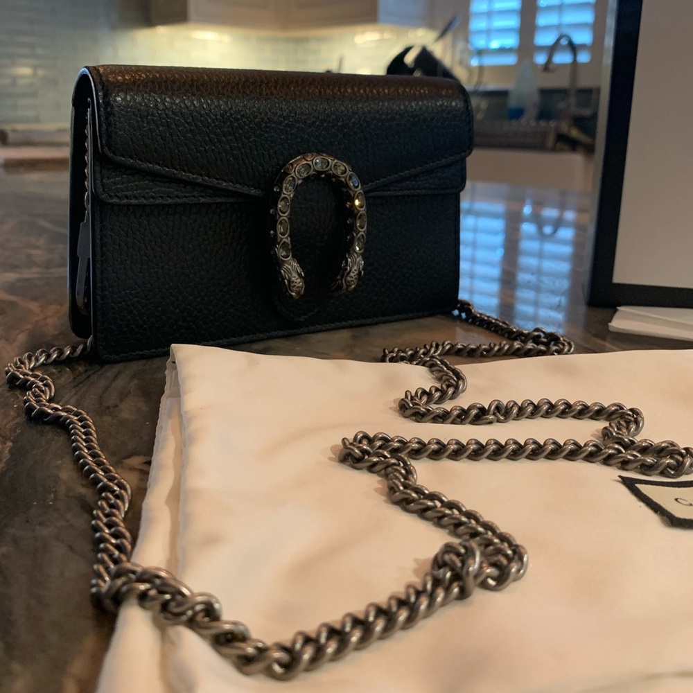 Gucci Dionysus Super Mini Black Grained Leather - Picture 8 of 16